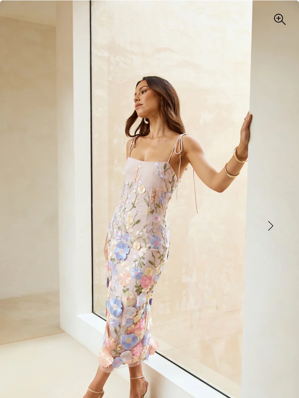 Hello Molly Pastel Floral Embroidered Sheer Slip